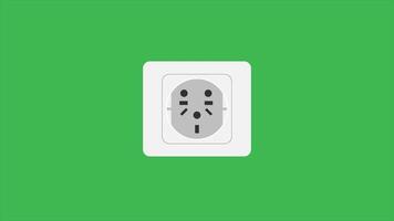 Animated of goal electrical on and off socket socket. Electric socket Concept. Full length animation illustration. High quality 4k footage video