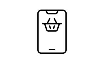 Animated smartphone with a shopping cart and checkmark signifying online purchase confirmation video