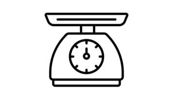 Animated the black and white outline of a scale is ready for your project. video