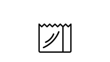 Animated paper bag with an apple a bottle and a loaf of bread video