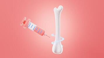Human kneecap model and drug absorption, injection of medication, Biological and medical concepts, 3d rendering. video