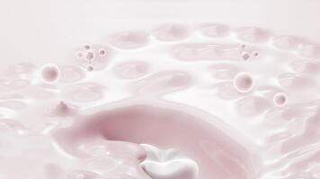 Tooth isolated on the white fluid background, Calcium supplement with milk, Nutrient absorption concept, 3d rendering. video