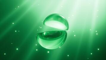 Abstract green glass curve background, 3d rendering. video