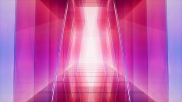 Abstract glass tunnel with gradient color, abstract and technology concept, 3d rendering. video