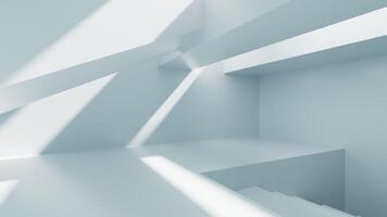 White abstract architecture background and light shadow 3d rendering. video