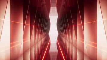 Red neon tunnel and light background, 3d rendering. video