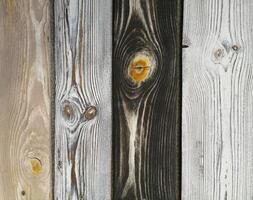 A close up of a wooden wall with different colored wood photo