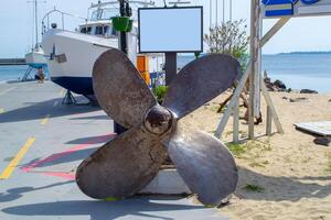A large propeller on a boat photo