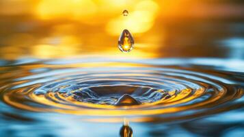 A drop of water falling into a body photo