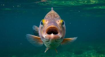 A fish with its mouth open and its mouth wide open photo