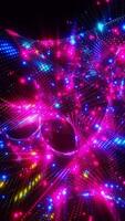 A colorful, abstract design with bright lights and neon colors. Vertical looped animation video