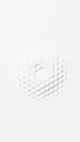 A white circle with a hexagonal pattern surrounding it. Vertical looped animation video