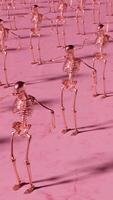 Dancing Robotic Skeletons in Sync. Vertical looped animation video