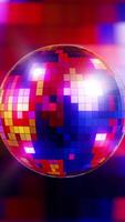 Dynamic Disco Ball Animation with Colorful Background. Vertical looped animation video