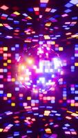 Vibrant Disco Ball Animation with Dynamic Pixel Background. Vertical looped animation video