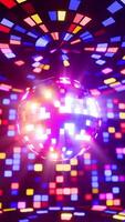 Immersive Disco Ball Animation with Surrounding Light Patterns. Vertical looped animation video