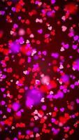 Flying Colorful Hearts Loop Animation. Vertical looped animation video