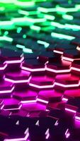 Colorful background with many hexagons moving waves. Vertical looped animation 05 video