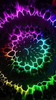 Colorful background with many hexagons moving waves. Vertical looped animation 06 video