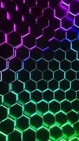 Colorful background with many hexagons moving waves. Vertical looped animation 07 video