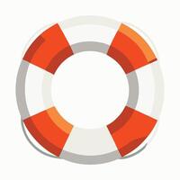 Lifesaver ring in orange and white with flat design style vector