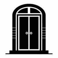 Double door icon with central handle in classic design vector