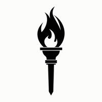 Flaming torch icon symbolizing victory and passion vector