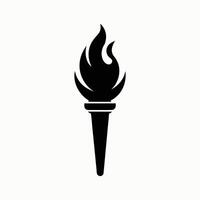 Torch icon in simple silhouette style vector