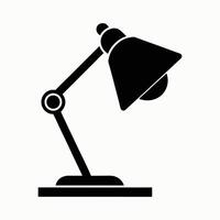 Desk lamp icon with bendable neck and light source vector