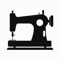 Old-fashioned sewing machine icon with spool and needle vector