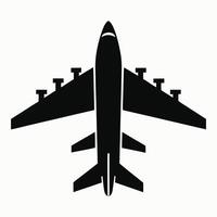 Jet airplane icon flying straight in side view vector