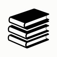 Book stack icon in clean silhouette for learning themes vector
