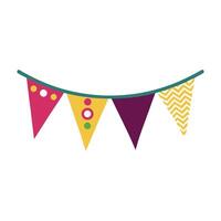 Decorative flag garland with detailed pattern and tassels vector