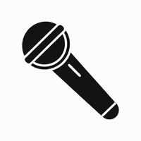 Microphone silhouette for vocal performance and broadcasting vector