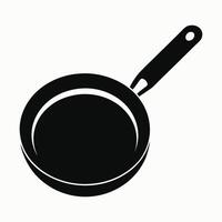 Simple frying pan icon with handle for cooking concept vector