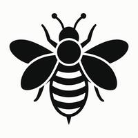Bee silhouette for nature and pollination concepts vector
