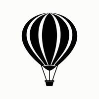 Hot air balloon with minimal outline floating up vector