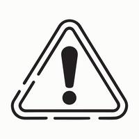 Black warning sign icon in triangle shape for danger alerts vector