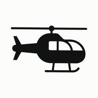 Side view of a helicopter silhouette in flight vector
