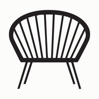 Chair icon with curved back design vector