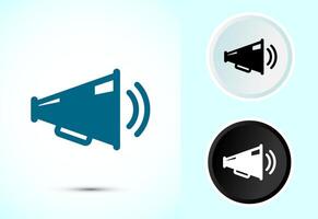 Megaphone icon design illustration, Loudspeaker icon, Shout announce symbol in color black and white vector