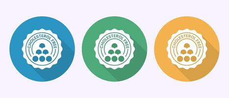 Cholesterol free icon design, Cholesterol free logo label in shadow button design vector