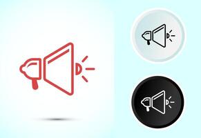 Megaphone icon, Loudspeaker icon, Shout announce sign symbol in color black and white vector