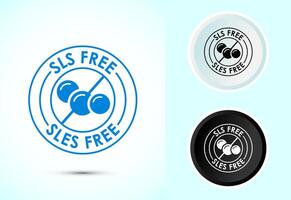 SLS free icon design, SLS and SLES free label for web, Color black and white vector