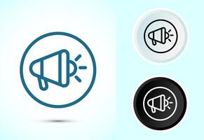 Megaphone icon design, Loudspeaker icon, Shout announce symbol in color black and white vector