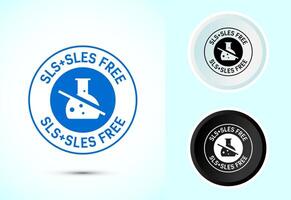 SLS free icon design, SLS and SLES free badge for web, Color black and white vector