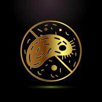 Antibacterial icon design, Hygiene symbol in gold color style vector