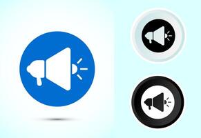 Megaphone icon design, Loudspeaker icon, Shout announce sign in color black and white vector