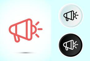 Megaphone icon design, Loudspeaker icon, Shout announce sign symbol in color black and white vector