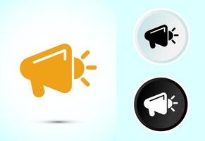 Megaphone icon, Loudspeaker icon, Shout announce sign in color black and white vector